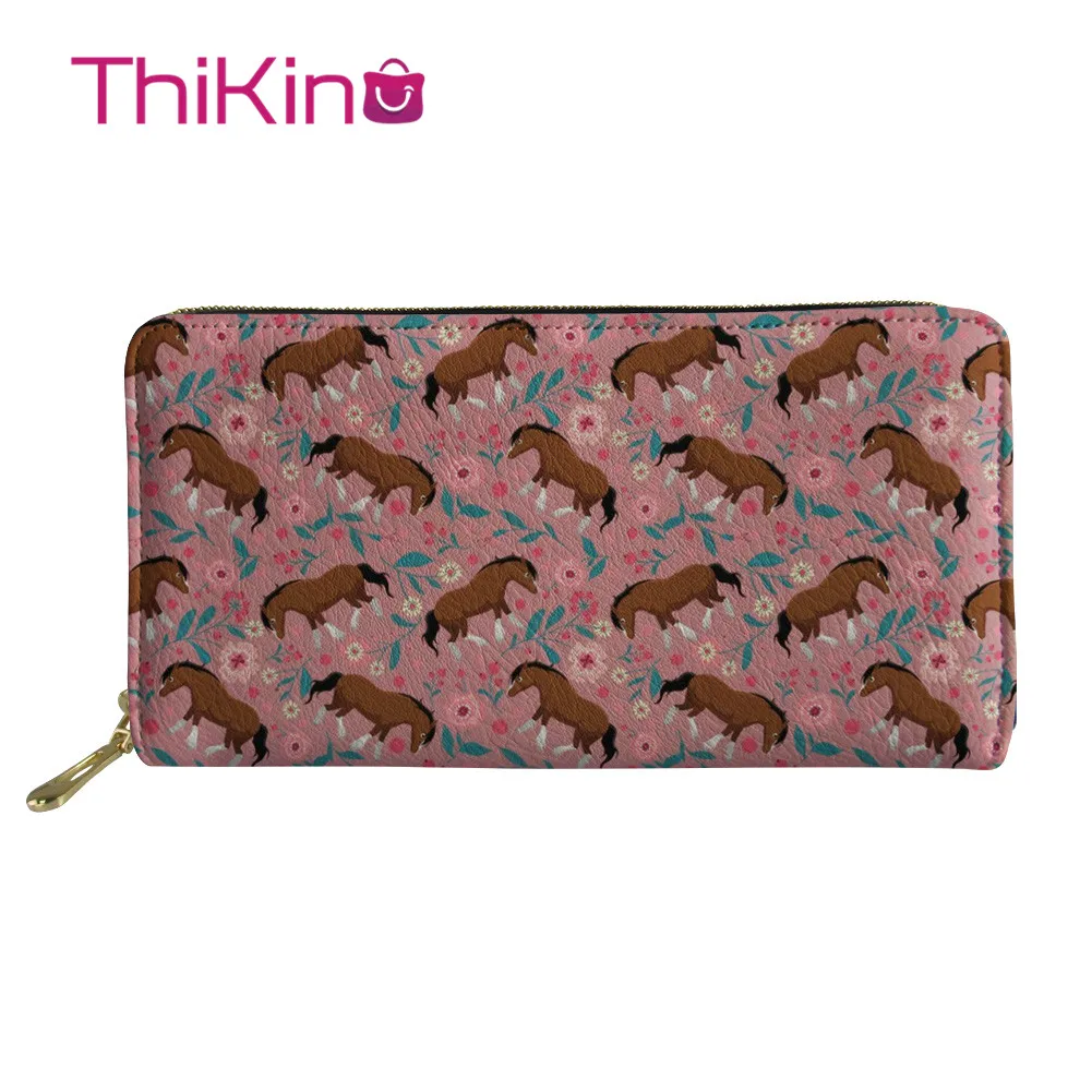 

Thikin Puppy Long Wallet for Lady 3D Floral Paint Women Purse Girls Shopping Notecase Cute Teen Girl Burse Handbag