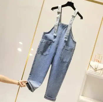 

Plus size loose women Overalls jeans pants 2020 new spring autumn casual ladies jeans femme denim oversize r126