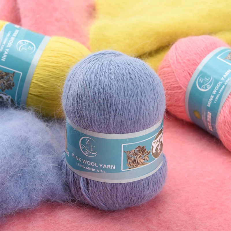 10 Set/Pack Drop Shipping 50+20g/set Long Plush Mink Cashmere Yarn Fine Quality Hand-Knitting For Woman Cardigan Scarf Hat пряжа
