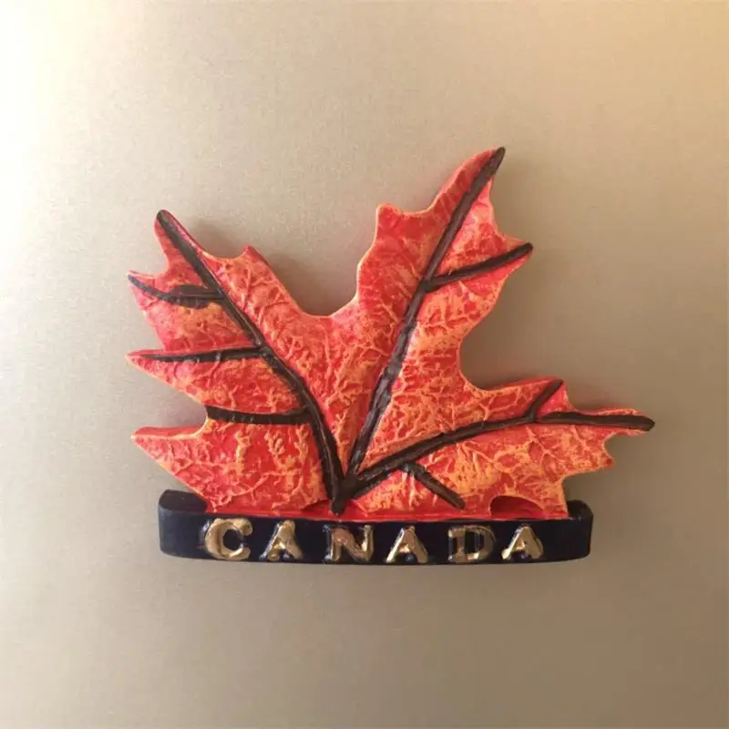 Описание холодильника наклейка s Канада Toronto туристический сувенир магнитик на холодильник 3D Смола магнитный стикер на холодильник туристический подарок - Цвет: Maple leaf