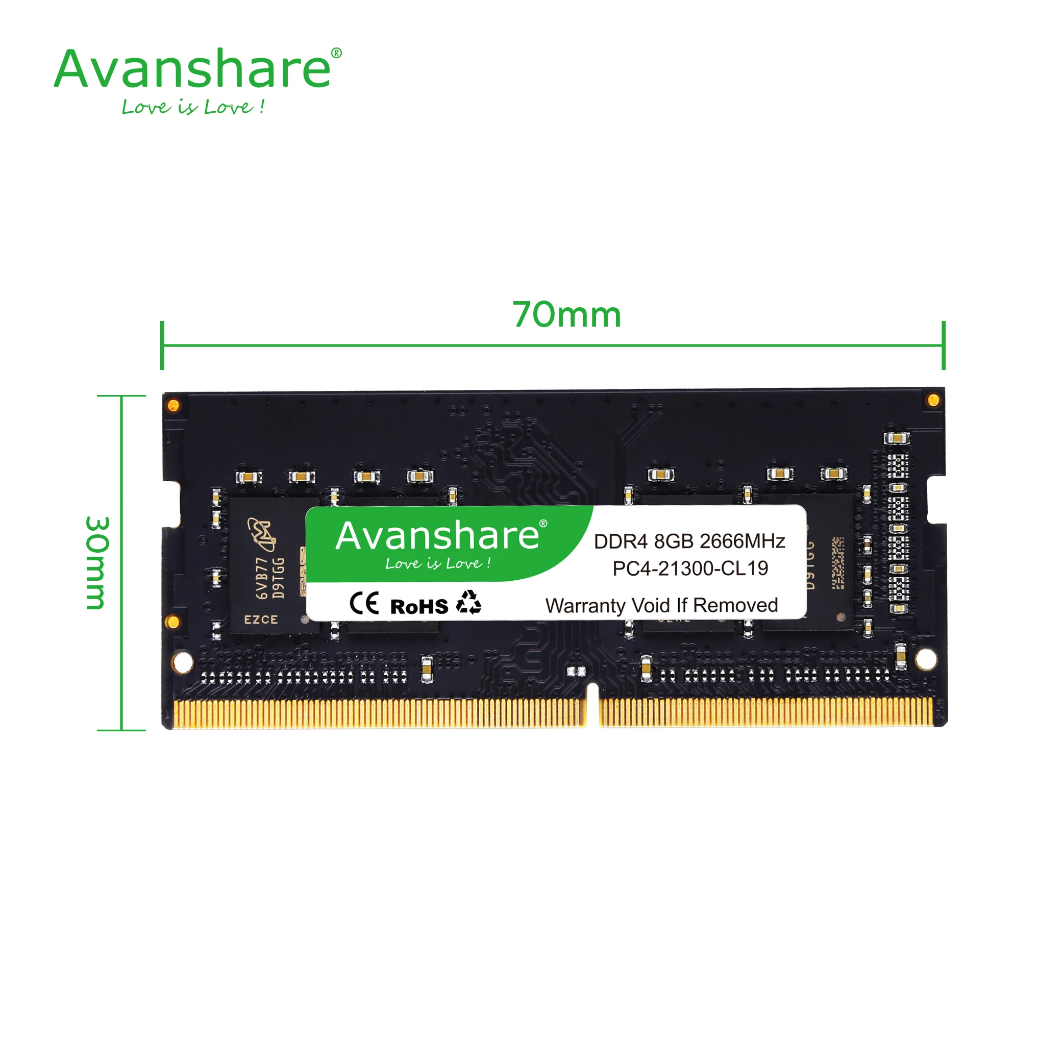 Память для ноутбука Avanshare DDR4 4 ГБ 8 16 32 2400 МГц 2666 3200 ОЗУ Sodimm память пожизненная