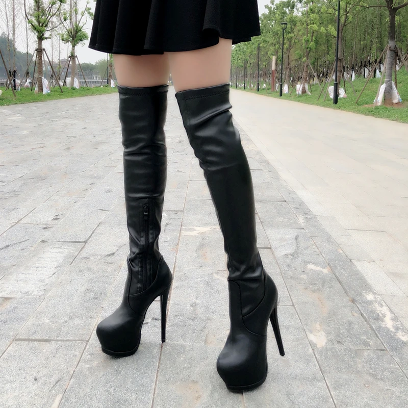 Long Boots Ladies Winter New Over-the-Knee Boots 15cm Super High-Heel Elastic Boots Sexy Thin Heels High Boots Womens Boots