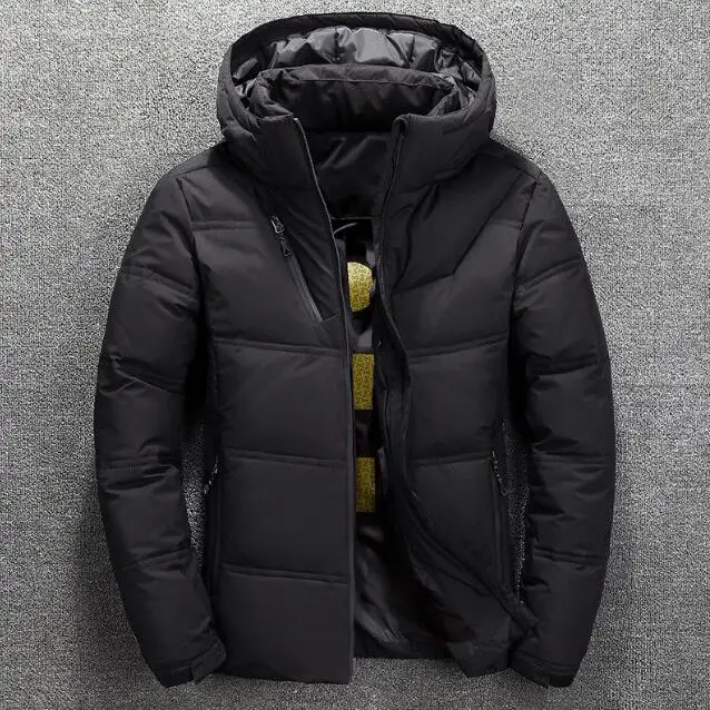 

men's down jacket short thick outdoor coat youth winter white duck down coat men warm jacket