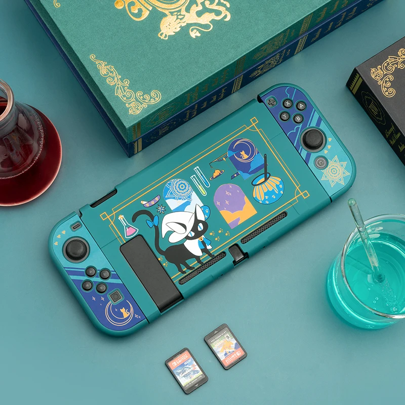 

Protective Case for Nintend Switch Split Shell Alchemy Cat Cartoon Fairy League Hard Cover Back Grip Shell For Nintendo Switch