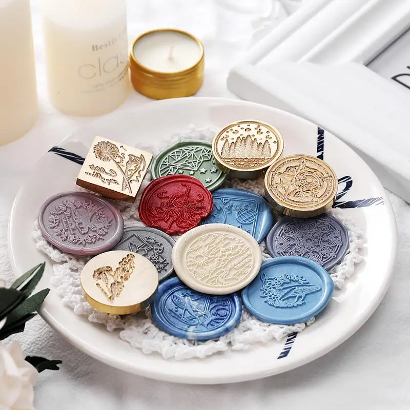 2022 Plant Rose Flower Wax Seal Stamp Retro Life Tree Cat Butterfly Antique Scrapbooking HEAD Wedding Decorative Invitation