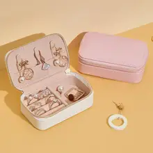 

60% Dropshipping!!Jewelry Bag Dust-proof Fashion Decorative Faux Leather Jewelry Storage Box Necklace Ring Organizer for Home
