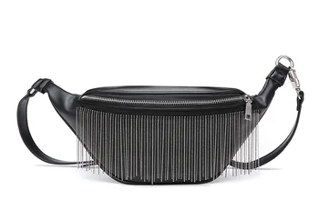 

Fashion Waist bag Women Belt New Brand Leather Tassel Chest Bag Unisex Fanny Pack forWomen Waist Pack Belly Bag