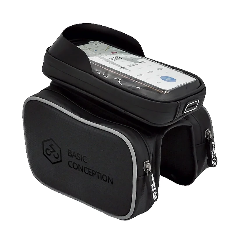 XOSS Bicycle Bag TPU Film Window Double Waterproof Saddle Bag Rainproof Quick Split Phone Holder Bike Bags Bike Bag Front Frame