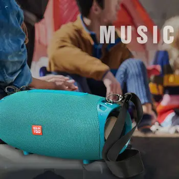 

Portable Mini Bluetooth Speaker with FM Radio, USB, TF Card Slot, TWS Dual Driver IPX5 Waterproof, with Shoulder Strap