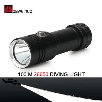 

CREE XM-L2 26650 or 18650 Diving light torch Underwater 100 m led dive lanterna Spotlight power display Diver diving flashlight