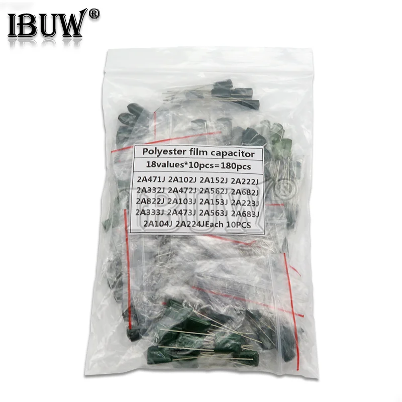 180PCS-18value-10PCS-Polyester-film-capacitor-Assorted-Kit-contains