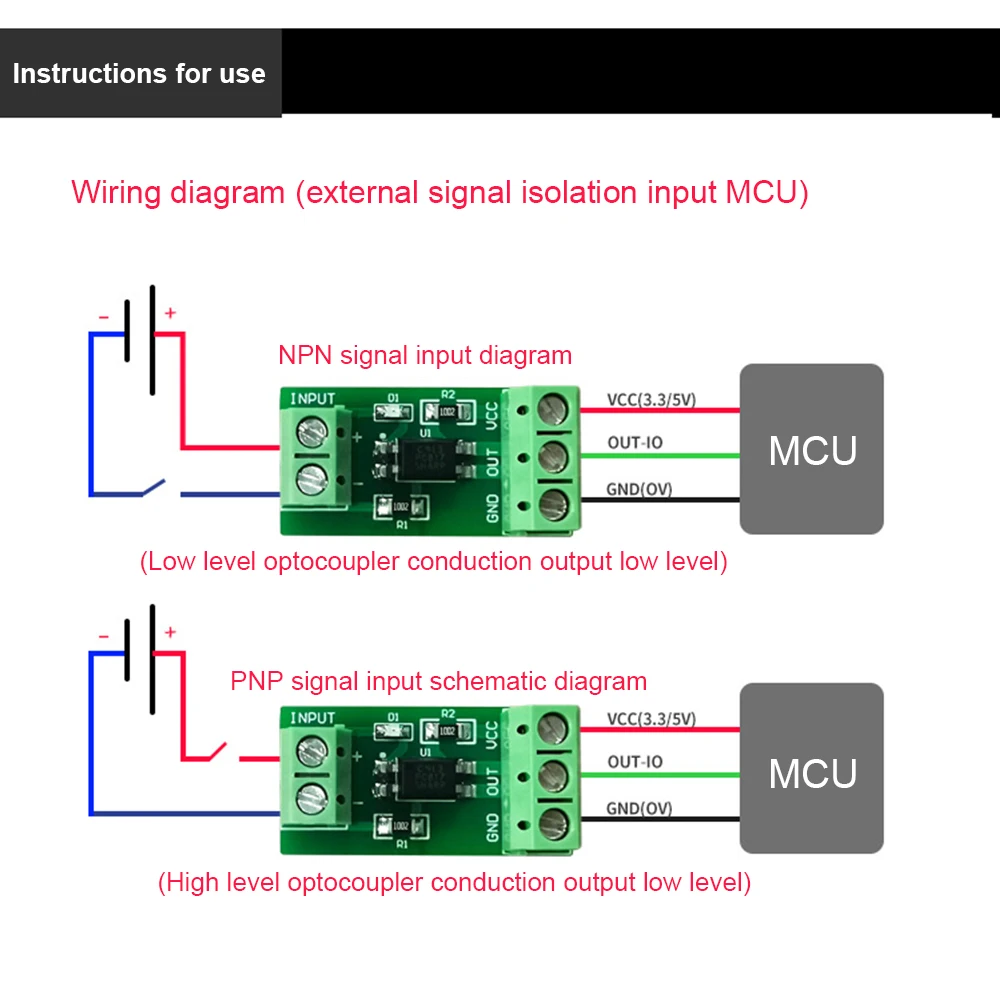 Modulo Isolatore Ottico Optoaccoppiatore 3-5V / 12V / 24V Unidirezionale Per Arduino/PLC
