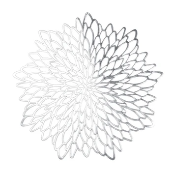 

10PCS PVC Hollow Stamping Placemat Hibiscus Flower Shape Home Decoration Table Mat