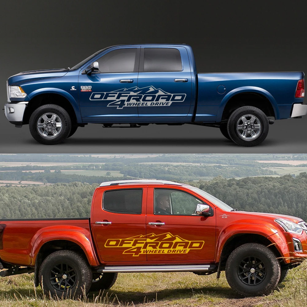 2 шт. внедорожные 4X4 автомобильные боковые наклейки для Ford Ranger Raptor Pickup Isuzu Dma Nissan NAVARA Toyota Hilux авто тюнинг аксессуары