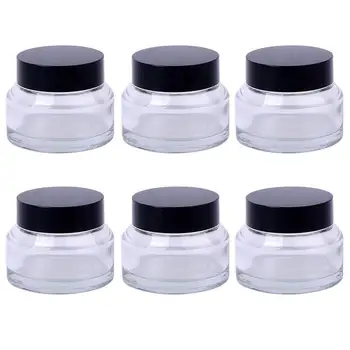 

6pcs Empty Bottles Glass Portable Durable Solid Odorless Cream Bottle Refillable Bottle for Lotion Eye Cream Facial Cream