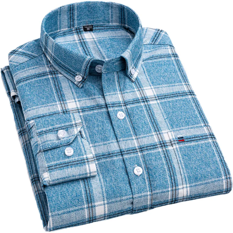 

Aoliwen Brand Newly launch 100% cotton plaid Shirts long sleeve shirts men Multicolor Casual men clothes Business dress shirts