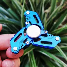 Трехлистный красочный полый резной ручной Спиннер из нержавеющей стали Спиннер динамический гироскоп EDC для взрослых антистрессовая игрушка для детей с СДВГ