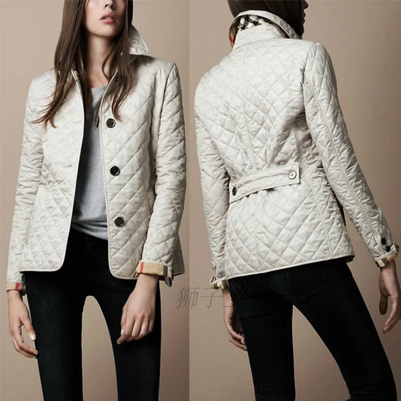 

Chic Turn Down Collar Long Sleeved Jacket Lapel Single-breasted Slim Warm Cotton Spinning Suit Coat Parka Cardigan Tops 2019