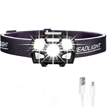 

LED headlight USB charging waterproof sensor super light flashlight suitable for outdoor running racing night fishing hunting