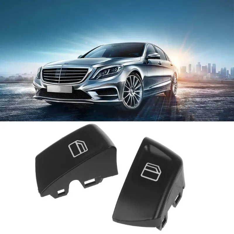 

2PCS Car-Styling Electric Window Control Power Switch Push Button Covers For Mercedes Automobiles Switches & Relays