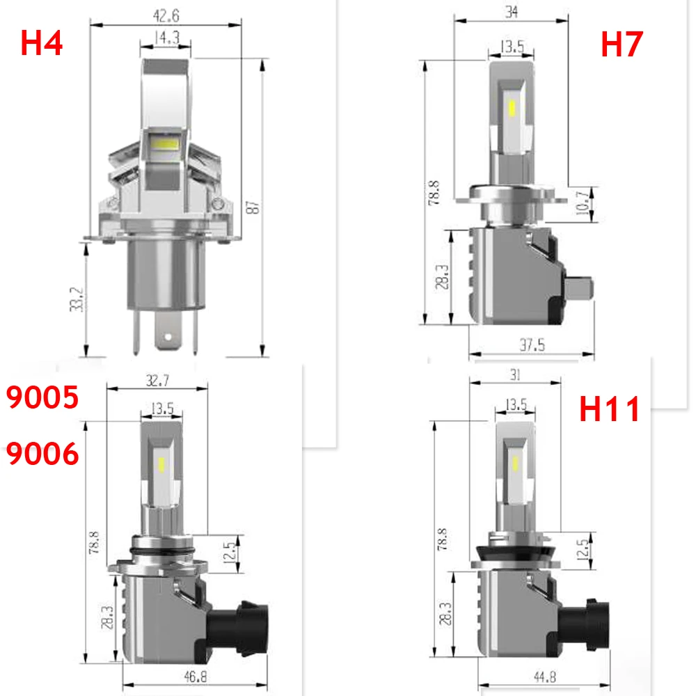 YOTONLIGHT из 2 предметов H4 Светодиодная лампа для фар для H7 H11 автомобиля 9005 Hb3 Led Hb4 9006 9012 Hir2 H1 H8 Противотуманные фары 72 Вт 8400LM 6000K 12V