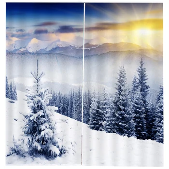 

Modern Blackout Curtains For Bedroom Window Curtains For Living Room 85% Shading 3D,Snow Prints Flower 160 x 150cm(H x W)