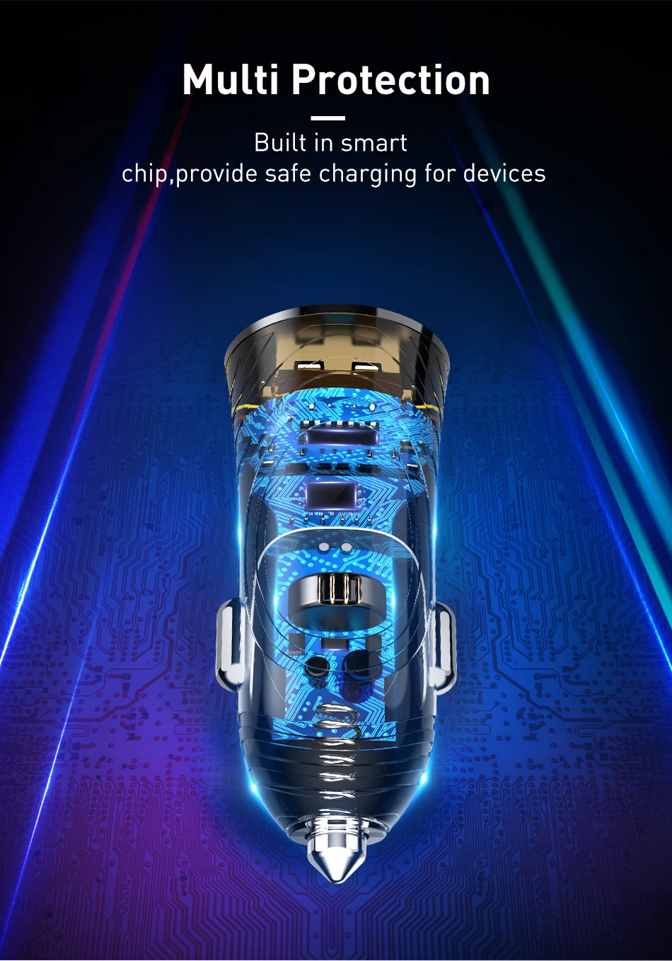 GTWIN Мини светодиодный USB Автомобильное зарядное устройство для мобильного телефона планшета gps Быстрая зарядка QC 3,0 Быстрый автомобильный адаптер зарядного устройства для телефона в автомобиле для iPhone