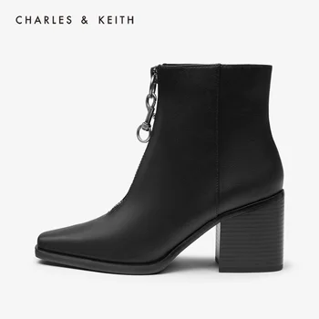 

CHARLES＆KEITH New Arrival 2020CK1-90900082 Women boots high heel concise fashion zipper boots