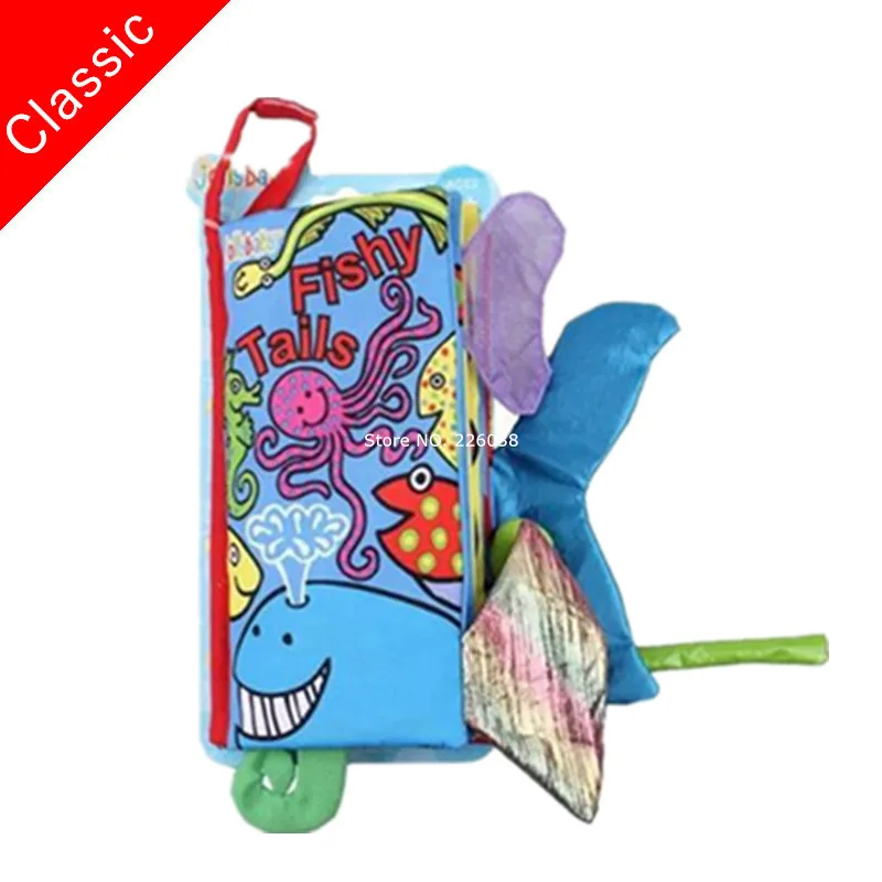 SZ04 Fishy Tails Детские игрушки, детские книги для раннего развития, тканевые книги для детей, Обучающие Развивающие книги, хвосты животных, динозавры SZ04 - Цвет: SZ04 Fishy Tails