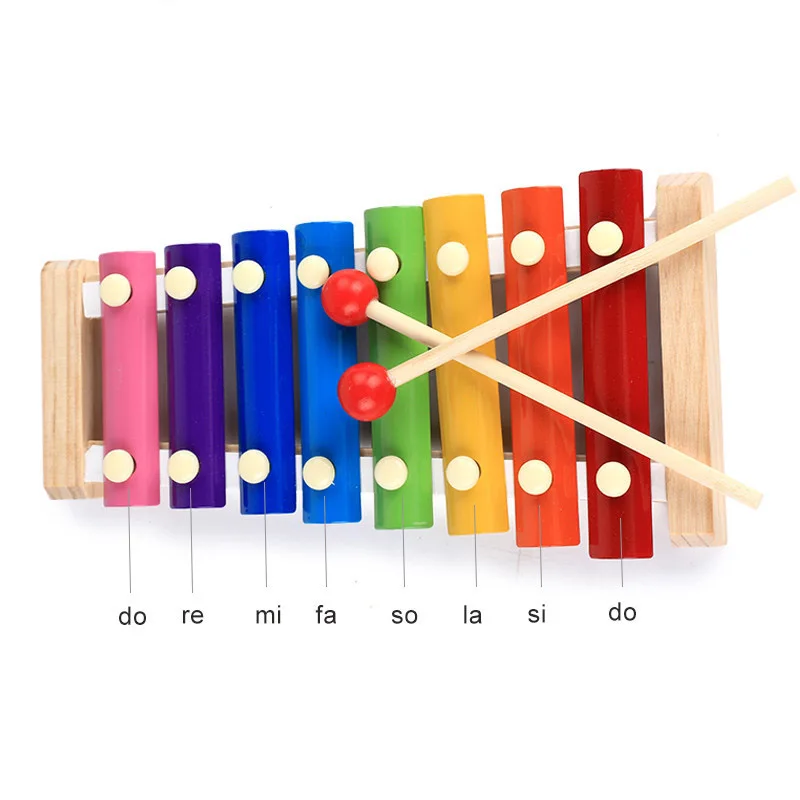 Музыкальный инструмент 8 Note пианино с диапазоном одна Октава деревянный стук на фортепиано Дети Малыш обучающая развивающая музыкальная игрушка