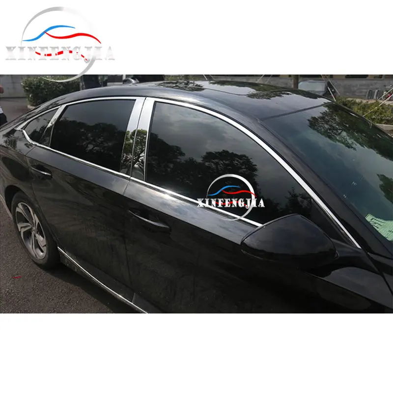Для Honda Accord- 6 шт. нержавеющая дверь окна центр столба крышка отделка