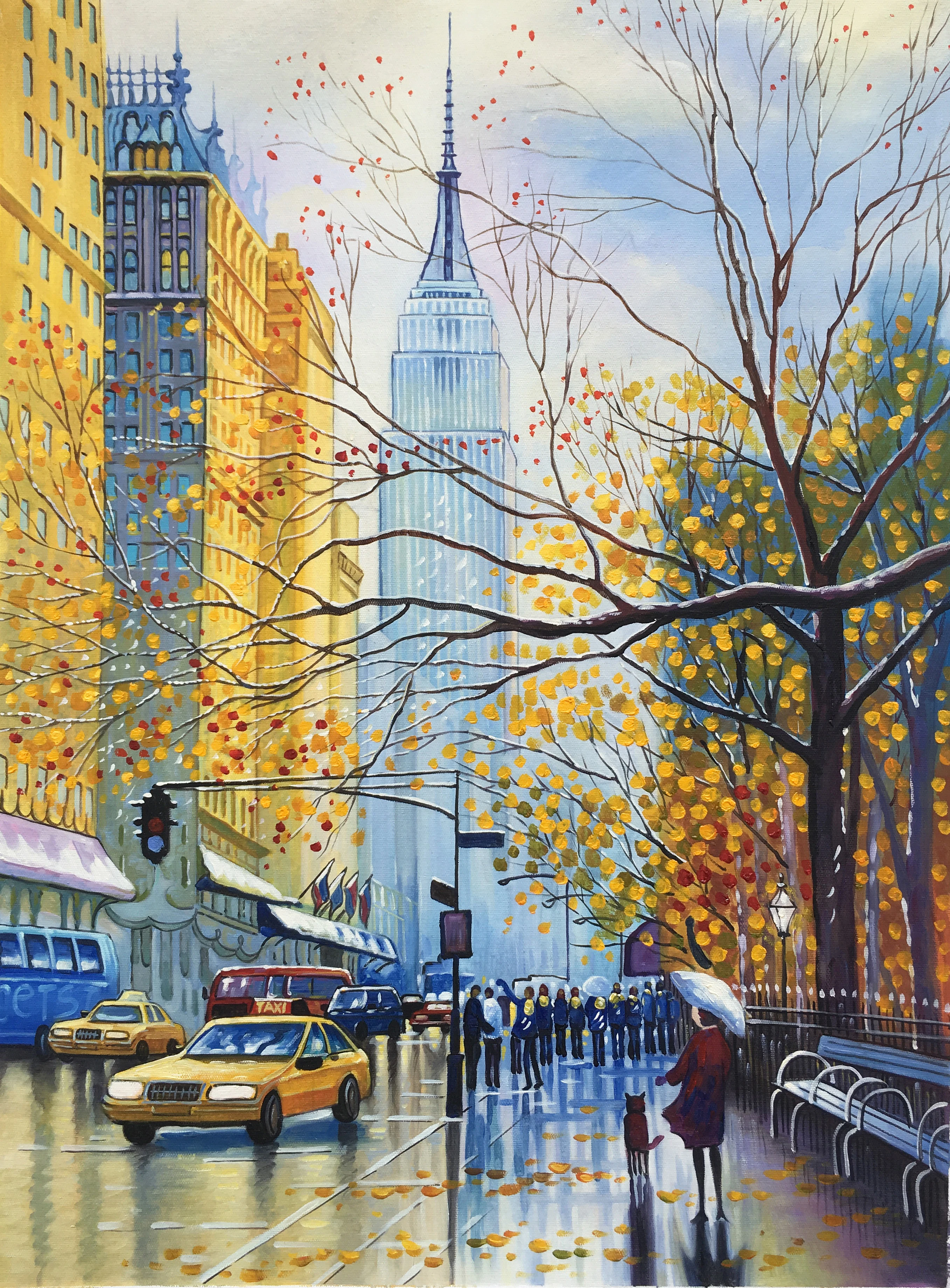 Abstrak Lukisan Minyak Lanskap Seni Jalan Kota Adegan Tangan Dicat Karya Seni Di Atas Kanvas Modern Gambar Berwarna Warni Untuk Dekorasi Dinding Painting Calligraphy Aliexpress