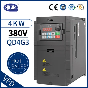 

QD710 VFD Inverter 4KW power Frequency Converter 3P 380V Output 50hz 60hz CNC Spindle Motor Speed Control ac drive