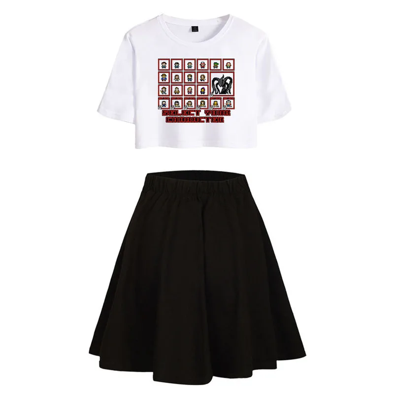 Cosrea TV Stranger Things Dustin Cosplay costume women Suit skirt Summer girl T-Shirt blouse long skirt Eleven Cosplay dress