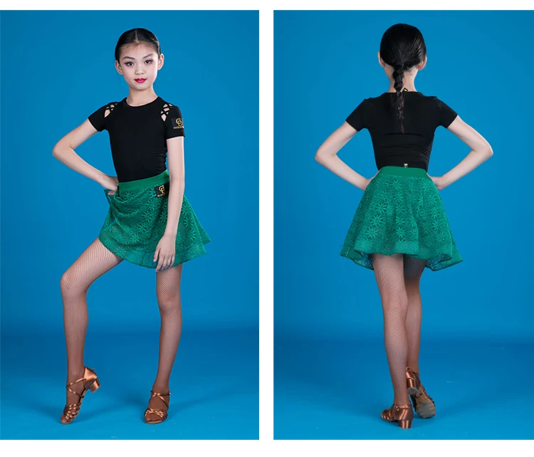 Новые Топы Для латинских танцев для девочек, 2019 латинское платье для танцев, топы, черный/зеленый/красный, одежда для латинских танцев