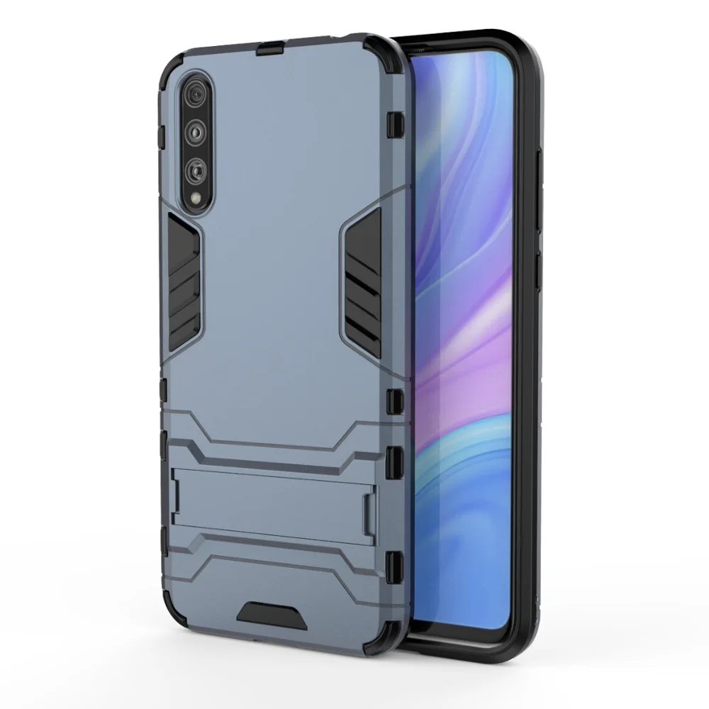 NavyBlue OUDINI для huawei наслаждаться 10S Чехол чехол-накладка повышенной прочности с протекторным рисунком и подставкой противоударный чехол для huawei наслаждаться 10S Чехол - Цвет: NavyBlue