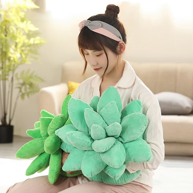 25/45cm Lifelike Succulent Plants Plush Stuffed Toys Soft Doll Creative Potted Flowers Pillow Chair Cushion for Girls Kids Gift 4