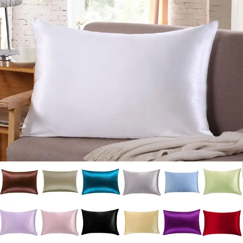 

Soft Mulberry Silk Pillowcase 51cm x 76cm Pillow Case Luxurious Queen Standard Pillow Cover Zipper Closure Cushion Covers