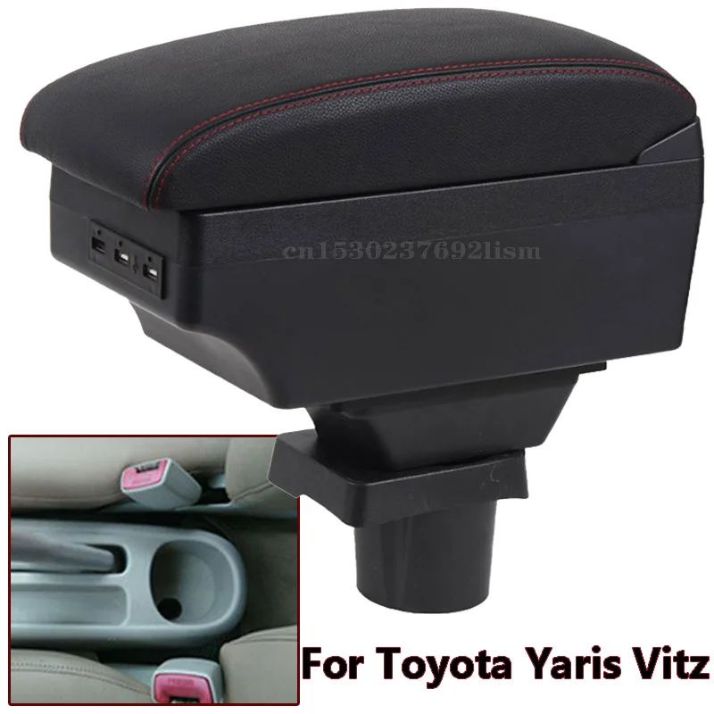 

Автомобильный подлокотник для хранения для Toyota Yaris Vitz 1998-2005 центральный контейнер для хранения аксессуары USB интерфейс