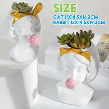CreativeNordic Style Resin Vase Cute Girl Bubble Gum Decorative Flower Pot Modern Lovely Art Decoration Flower Arrangement