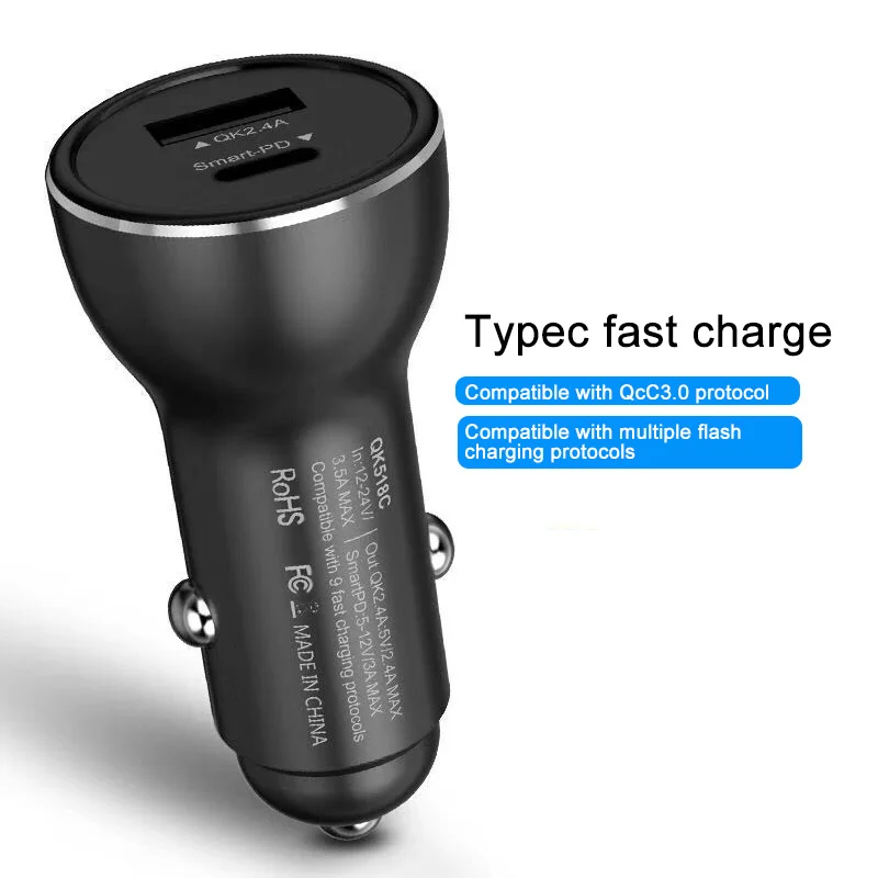 Автомобильное зарядное устройство Quick QC3.0 зарядка PD Typec Быстрая зарядка светодиодный USB зарядное устройство для Ван внедорожник Грузовик