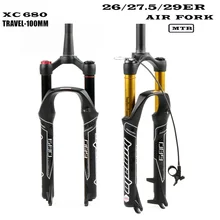 

Bicycle MTB Fork RL 120mm Air 27.5 29ER Inch Suspension Lock Straight Tapered Thru Axle QR Quick Release
