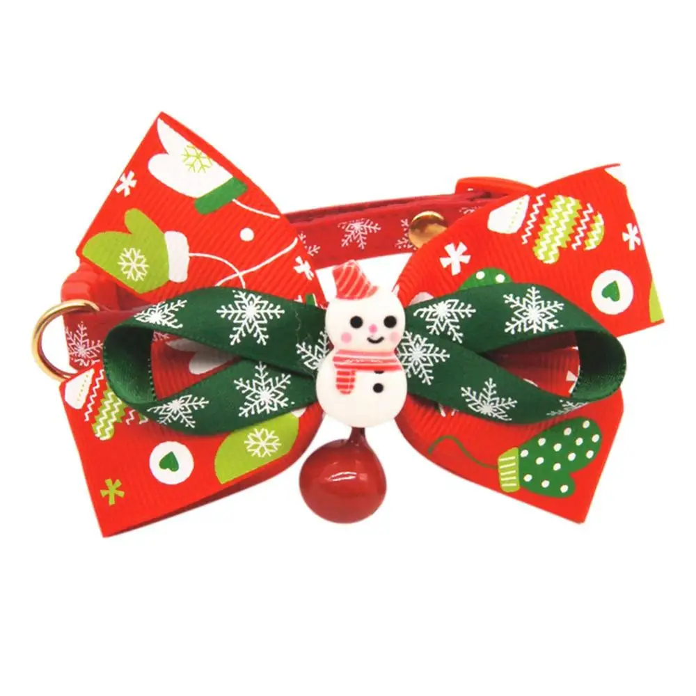 Рождественский ошейник для питомца, красный и черный хлопковый ошейник для питомца, набор с галстуком-бабочкой, колокольчиком, щенком, кошкой, ожерельем, товары для ухода за домашними животными - Цвет: C
