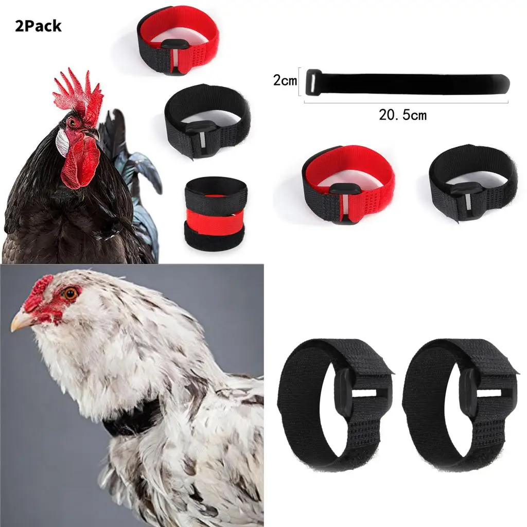 2pcs No Crow Collar for Roosters No Crowing Belt Neckband Poultry Supplies Neckband Anti Hook Neck Belt for Cockerel
