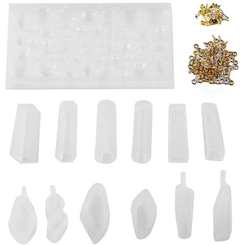 

123 Pcs/Setsilicone Casting Molds and Tools Set with A Black Storage Bag for DIY Jewelry Craft Making Jewelry Pendant Resin Cast