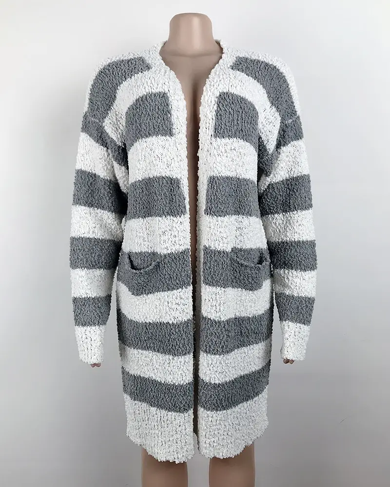 Женский длинный кардиган, свитер, вязаное пальто, кардиган Feminino Ensemble Laine Femme Mujer Invierno, повседневные топы с длинными рукавами