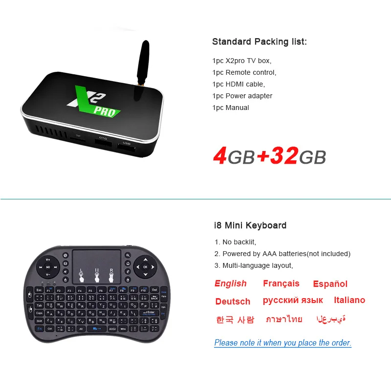 4GB 32GB i8normal Ugoos X2 Pro Android 9,0 ТВ приставка Amlogic S905X2 DDR4 4 ГБ 32 ГБ Смарт ТВ приставка 2,4G 5G WiFi 4K медиаплеер X2pro приставка - Цвет: 4GB 32GB i8normal
