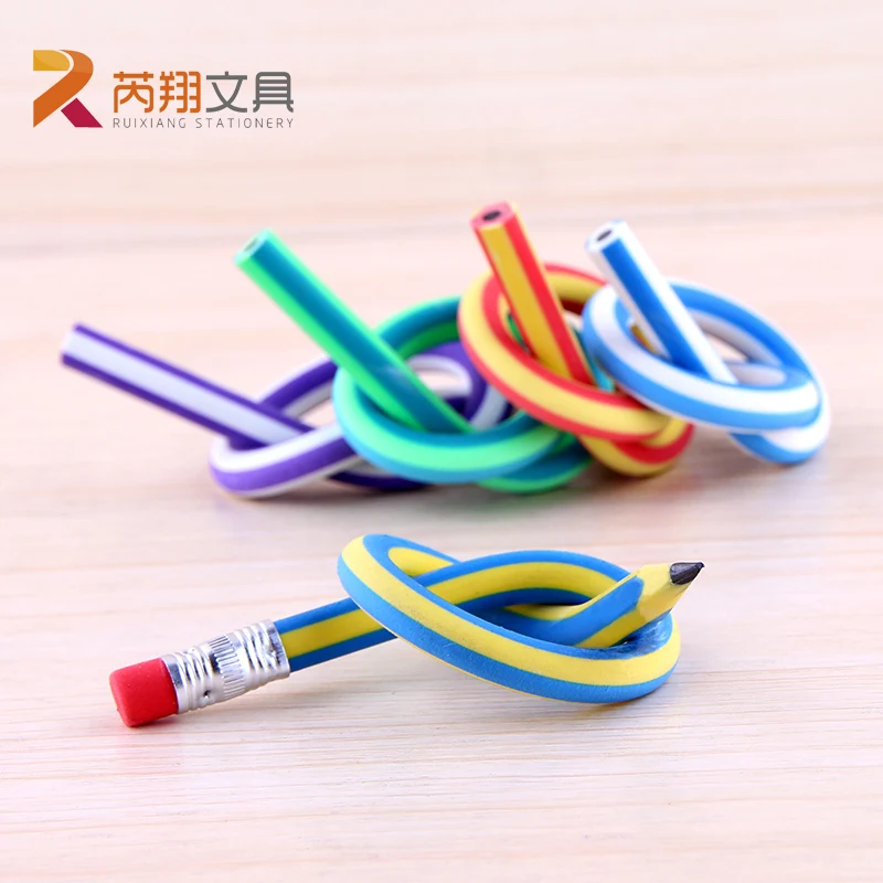 Lápiz suave con borrador para estudiantes, papelería colorida mágica, dúctil Flexible, material escolar y de oficina, 5 uds., novedad de 2020