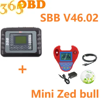 

OBD2 SBB Auto key Programmer V46.02+ Mini Zed Bull Smart Zedbull Key Programmer No Tokens Limitation Support Multi-language