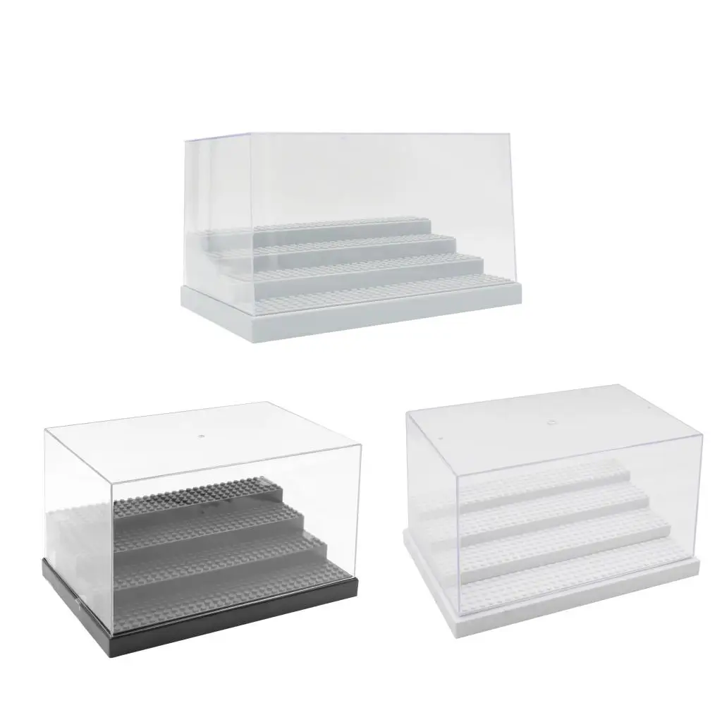 Large Transparent 4 Step Acrylic Dustproof Display Case Storage Box 25x17x14.5cm fit Animal Model Figures Comic Heros